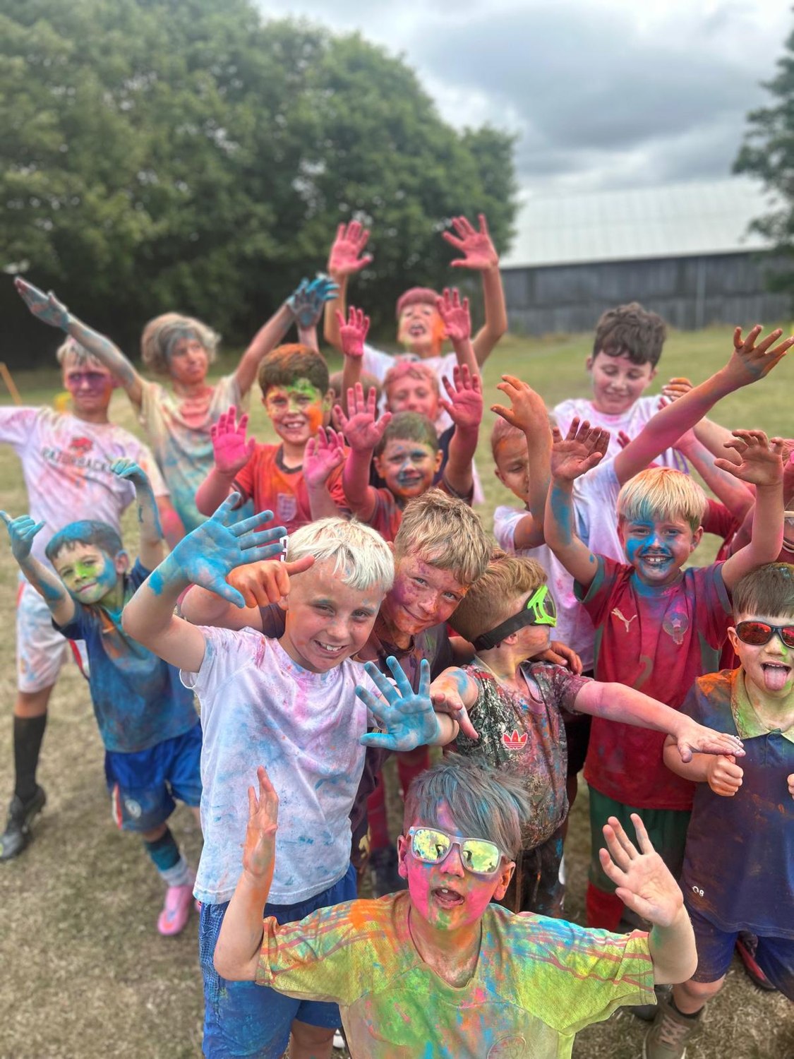 Holiday Club children enjoying a colour celebration
