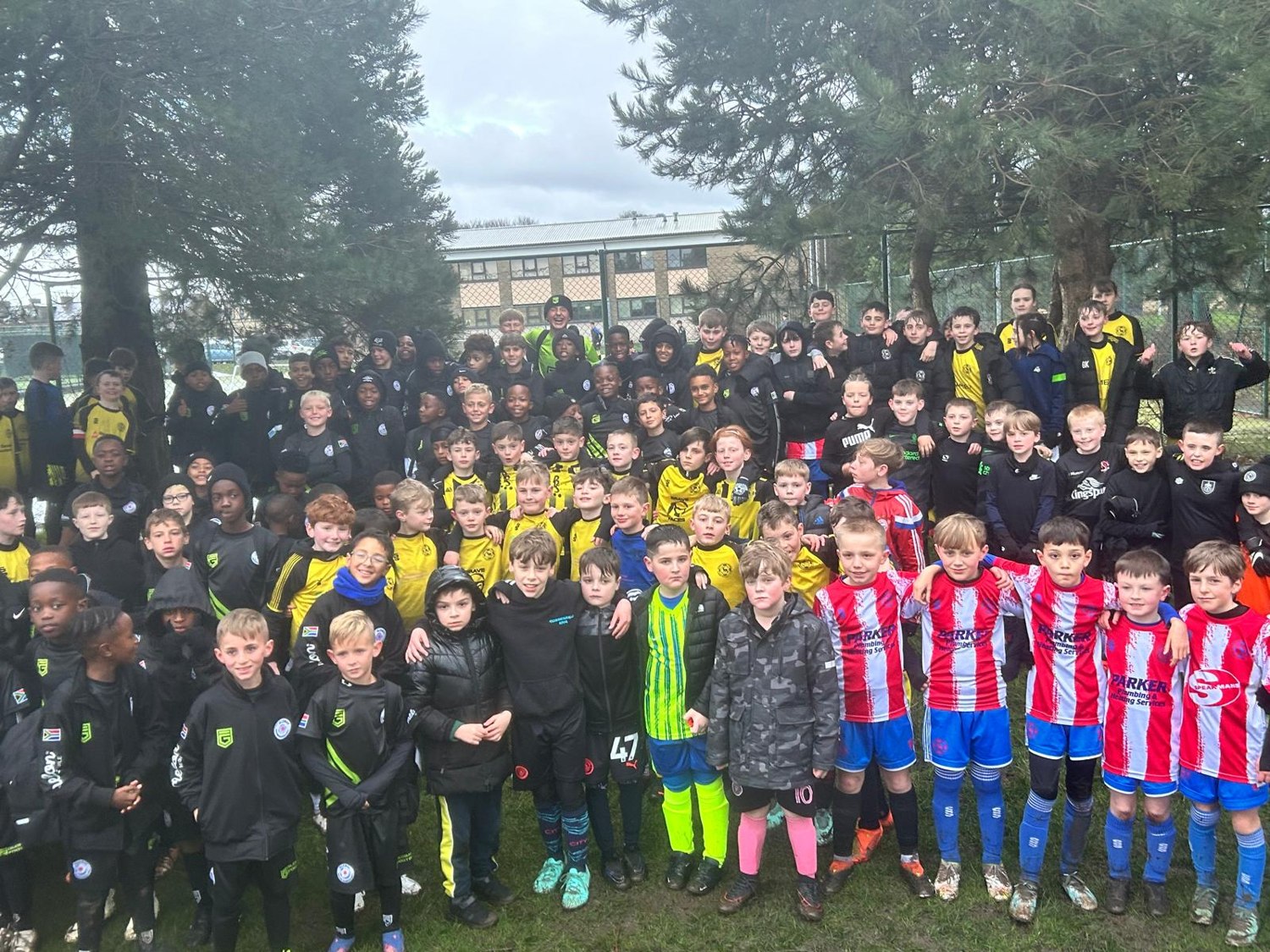 Children and coaches together in South Africa