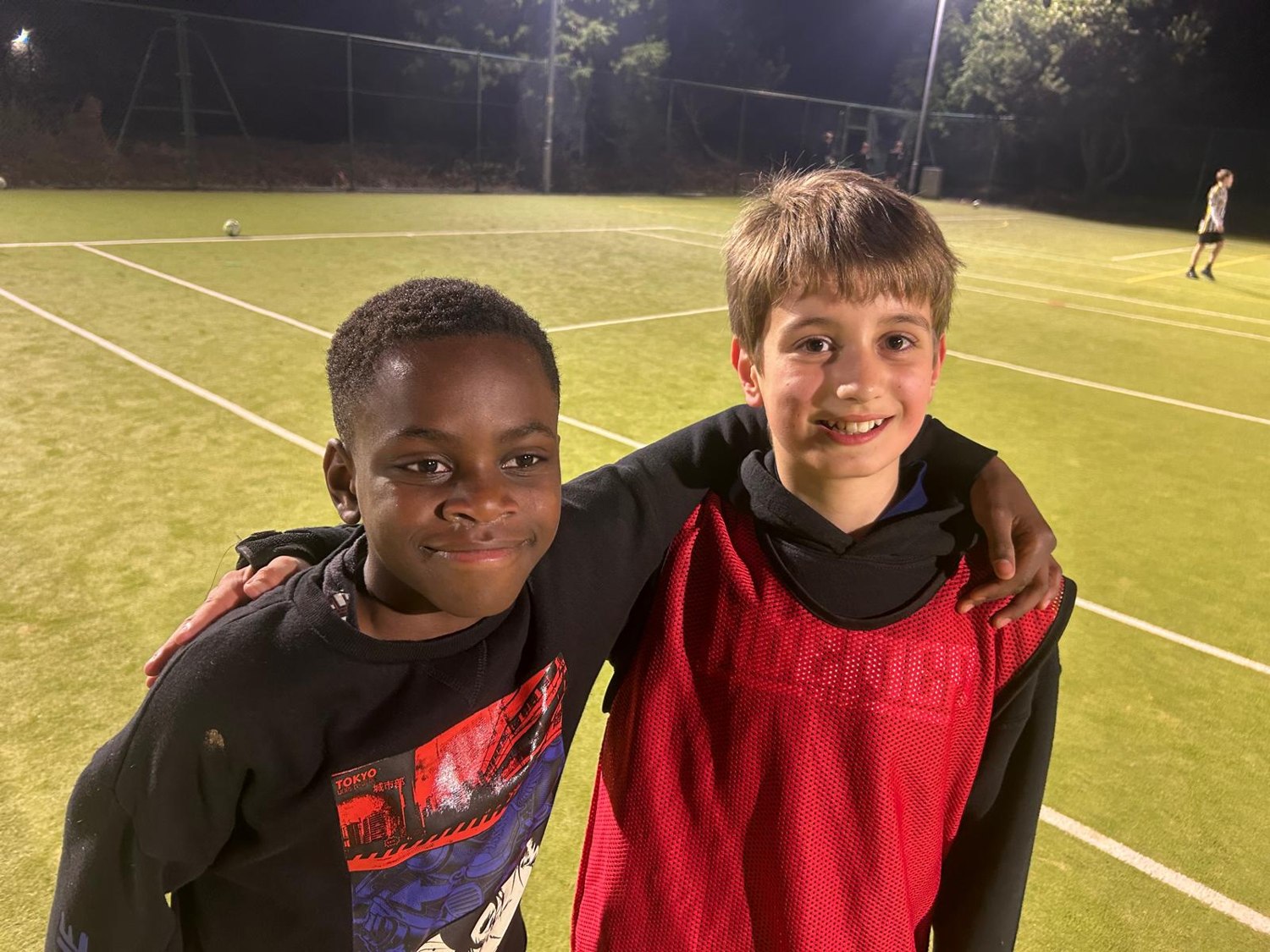 Young players together after football